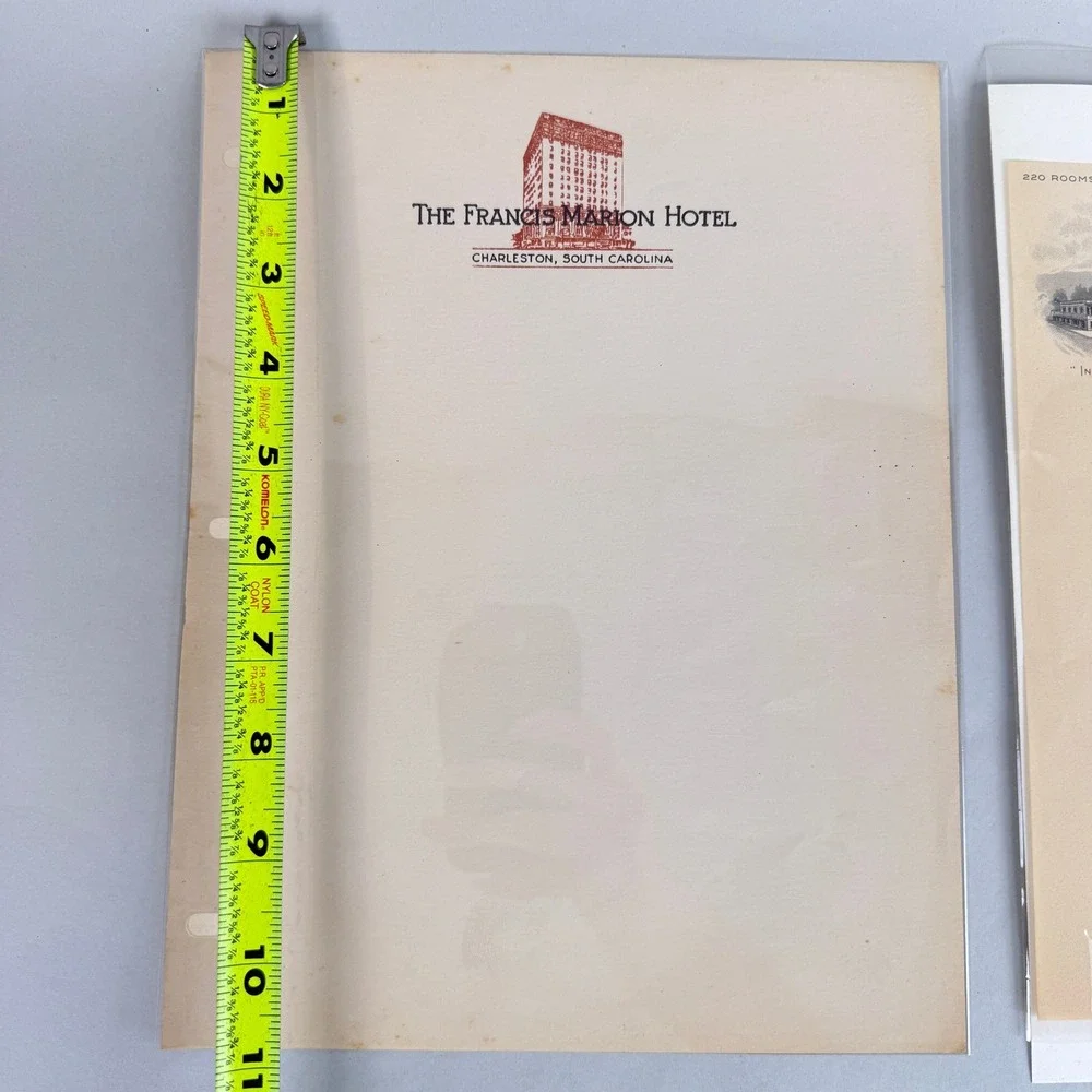 Antique Southern Hotel Letterhead Barringer Imperial Battery Park Francis c1919